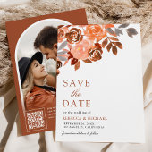 Rustic Earthy Terracotta Floral Wedding Foto Save The Date