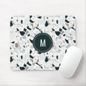 Rustic Earthy Terrazzo Stone Pattern Monogram Mousepad (Mit Mouse)