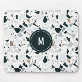 Rustic Earthy Terrazzo Stone Pattern Monogram Mousepad (Vorne)