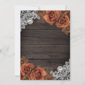 Rustic Earthy Wood Dusty Terracotta Rose Wedding Einladung (Rückseite)