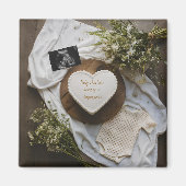 Rustic editable pregnancy announcement keepsake  magnet (Vorne)