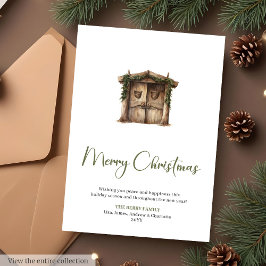 Rustic Editable Warmish Holiday Christmas Greeting Feiertagskarte