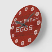 Rustic Eggs Sign Wall Clock Runde Wanduhr (Winkel)