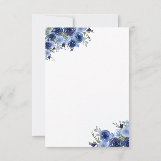 Rustic Elegance – Boho Navy Flower Design RSVP (Rückseite)