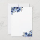 Rustic Elegance – Boho Navy Flower Design RSVP Karte (Rückseite)