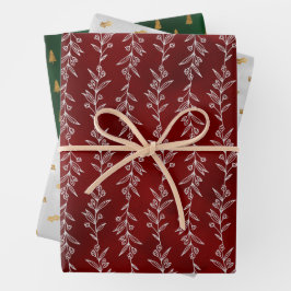 Rustic Elegance Botanical Christmas Gift Wrap Geschenkpapier Set