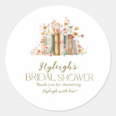 Rustic Elegance Floral Book Brautparty Sticker (Vorderseite)