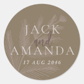 Rustic Elegance Floral Wedding Aufkleber (Vorderseite)