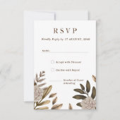 Rustic Elegance Floral Wedding RSVP Response Cards Karte (Vorderseite)