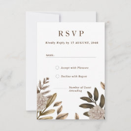 Rustic Elegance Floral Wedding RSVP Response Cards Karte