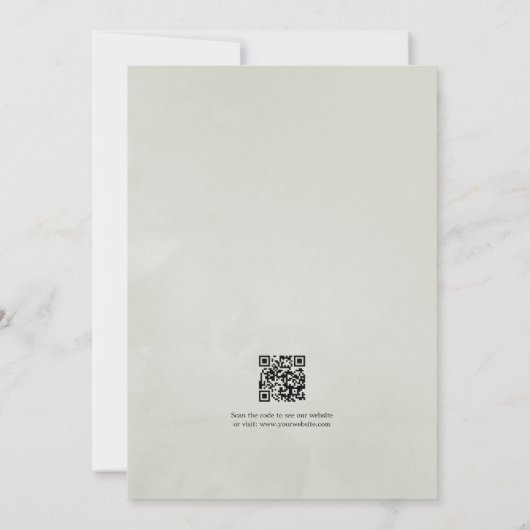 Rustic Elegance Geometric Heart QR Code Save The Date (Rückseite)