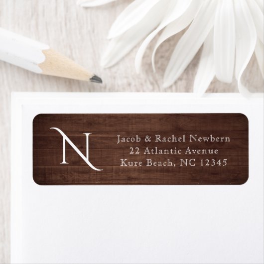 Rustic Elegance Monogram Initial Return Address (Insitu)