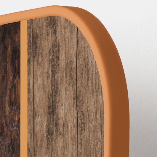 Rustic Elegance Monogram Wood Texture Pickleball Schläger (Linke Seite)