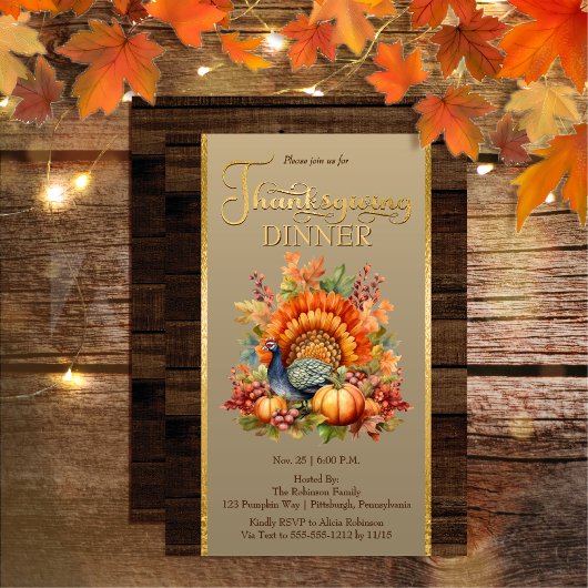 Rustic Elegance Pumpkin Floral | Erntedank Einladung