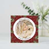 Rustic Elegance Snowy Pine Weihnachten (Stehend Vorderseite)