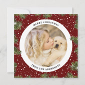 Rustic Elegance Snowy Pine Weihnachten (Vorderseite)