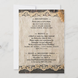 Rustic Elegance Wedding Burlap Lace Barnwood Einladung