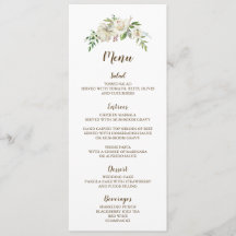 Rustic Elegance Wedding Menu Card