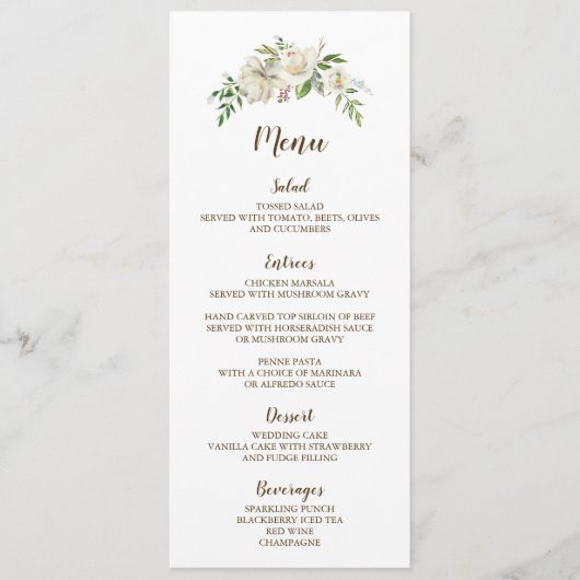 Rustic Elegance Wedding Menu Card Menükarte (Vorderseite)
