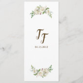 Rustic Elegance Wedding Menu Card Menükarte (Rückseite)