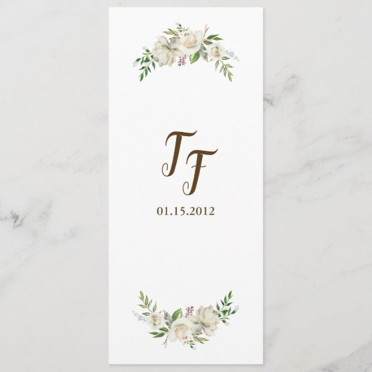 Rustic Elegance Wedding Menu Card Menükarte (Rückseite)