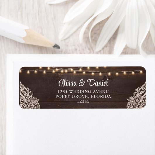 Rustic Elegance Wedding Return Address Label (Insitu)