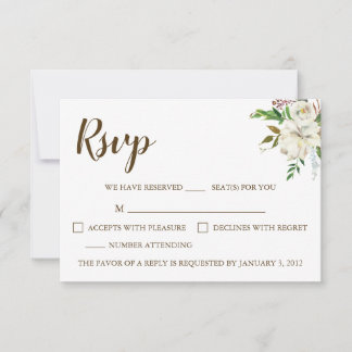 Rustic Elegance Wedding RSVP Card Karte