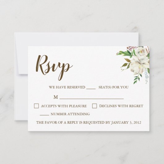 Rustic Elegance Wedding RSVP Card Karte (Vorderseite)