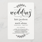 Rustic Elegance Wedding Zeremony Programm (Vorderseite)