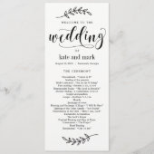 Rustic Elegance Wedding Zeremony Programm (Vorderseite)