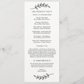 Rustic Elegance Wedding Zeremony Programm (Rückseite)