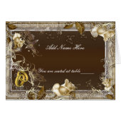 Rustic elegance white rose folded table place Card (Vorderseite (Horizontal))