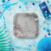 Rustic Elegant 3D Floral Wedding Pappteller (Party)