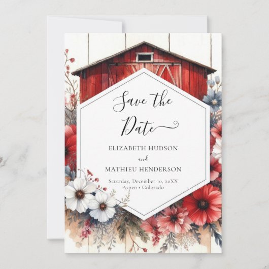 Rustic Elegant Barnyard Wedding Save The Date (Vorderseite)