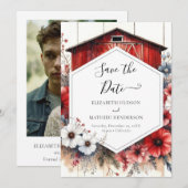 Rustic Elegant Barnyard Wedding Save The Date (Vorne/Hinten)