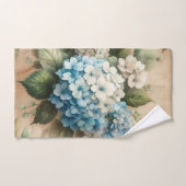 Rustic Elegant Blue Hydrangea Floral  Badhandtuch Set (Handtuch)