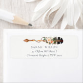 Rustic Elegant Boho Feather Floral Arrow Adresse (Insitu)