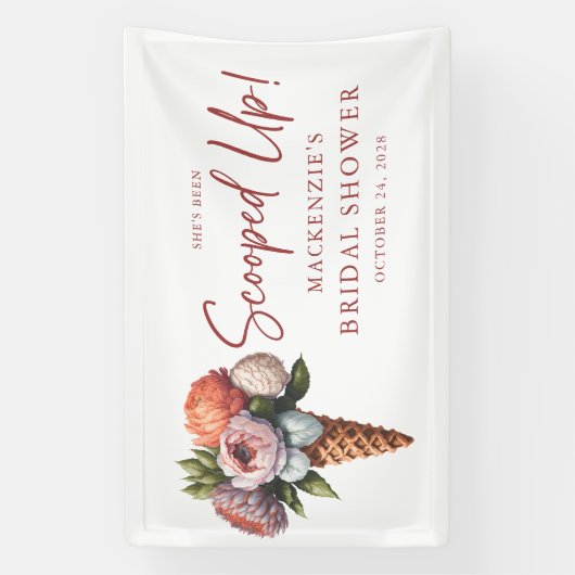 Rustic Elegant Boho Ice Cream Bridal Shower Banner (Vertikal)