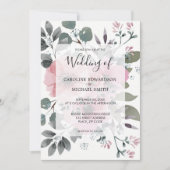 Rustic elegant botanical watercolor floral Wedding Einladung (Vorderseite)