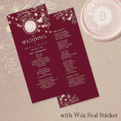 Rustic Elegant Burgundy Wedding Program Programm