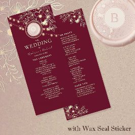 Rustic Elegant Burgundy Wedding Program Programm
