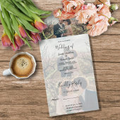 Rustic elegant calligraphy wedding all in one einladung