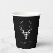 Rustic Elegant Christmas Plaid Deer Pappbecher (Vorderseite)