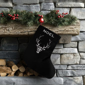 Rustic Elegant Christmas Plaid Deer Stockings Großer Weihnachtsstrumpf