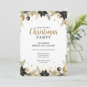 Rustic Elegant Christmas Wreath Invitation Einladung (Stehend Vorderseite)