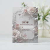 Rustic Elegant Floral Wedding RSVP Card Karte (Stehend Vorderseite)