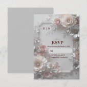 Rustic Elegant Floral Wedding RSVP Card Karte (Vorne/Hinten)
