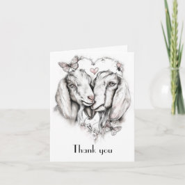 Rustic elegant goat lovers thank you card dankeskarte