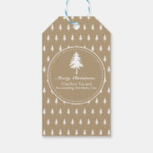 Rustic Elegant Kraft Paper Corporate Christmas Geschenkanhänger (Rückseite)