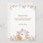 Rustic Elegant Little Boo Boho Ghost Baby Shower Dankeskarte (Vorderseite)